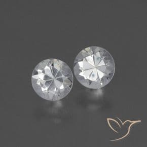0.83ct Natural White Sapphire, Round Cut, 4.48 mm
