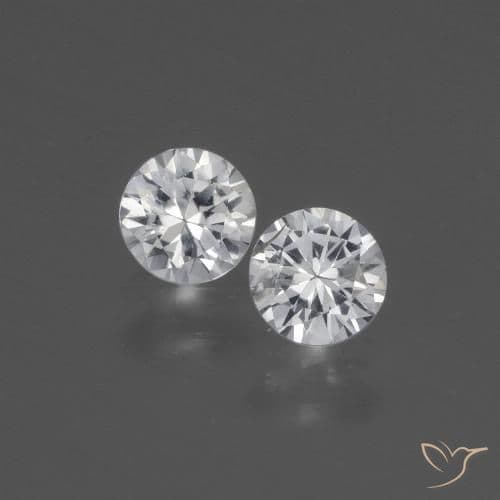 0.77ct Natural White Sapphire, Round Cut, 4.41 mm