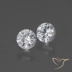 0.77ct Natural White Sapphire, Round Cut, 4.41 mm