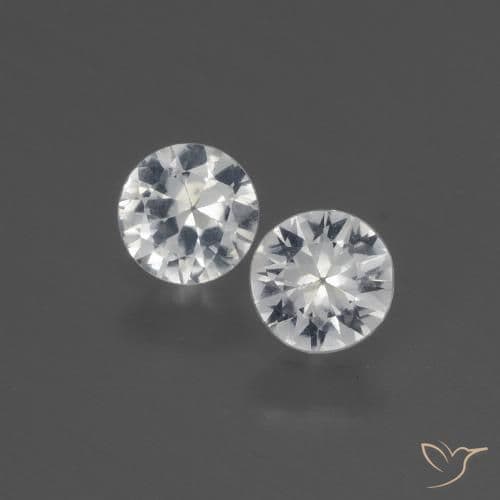 0.73ct Natural White Sapphire, Round Cut, 4.47 mm