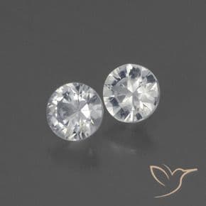 0.73ct Natural White Sapphire, Round Cut, 4.47 mm