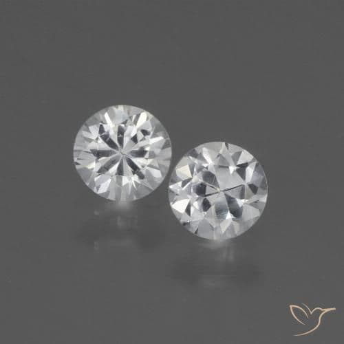 0.77ct Natural White Sapphire, Round Cut, 4.44 mm