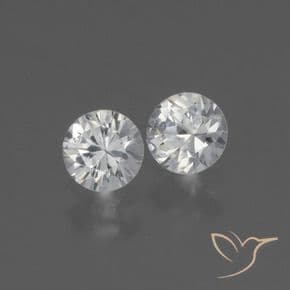 0.77ct Natural White Sapphire, Round Cut, 4.44 mm