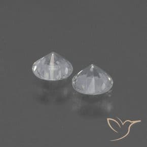 0.77ct Natural White Sapphire, Round Cut, 4.44 mm