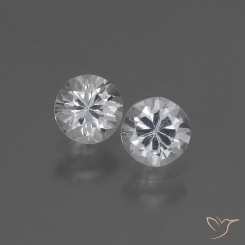 0.89ct Natural White Sapphire, Round Cut, 4.49 mm