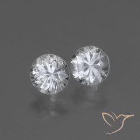 0.89ct Natural White Sapphire, Round Cut, 4.49 mm