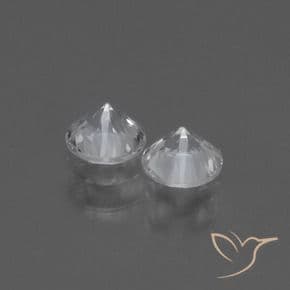 0.89ct Natural White Sapphire, Round Cut, 4.49 mm