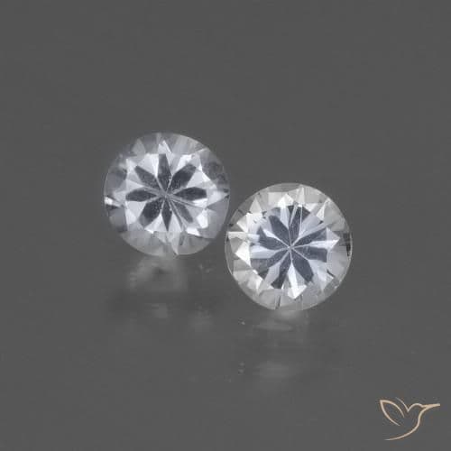 0.76ct Natural Clear White Sapphire, Round Cut, 4.43 mm