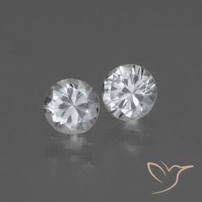 0.76ct Natural Clear White Sapphire, Round Cut, 4.43 mm