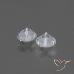 0.76ct Natural Clear White Sapphire, Round Cut, 4.43 mm