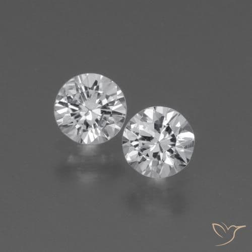 0.81ct Natural Clear White Sapphire, Round Cut, 4.52 mm