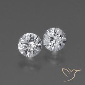 0.81ct Natural Clear White Sapphire, Round Cut, 4.52 mm