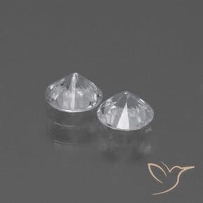 0.81ct Natural Clear White Sapphire, Round Cut, 4.52 mm