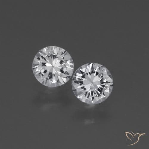 0.76ct Natural White Sapphire, Round Cut, 4.41 mm