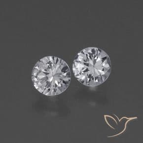 0.76ct Natural White Sapphire, Round Cut, 4.41 mm