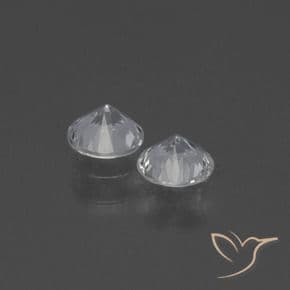 0.76ct Natural White Sapphire, Round Cut, 4.41 mm