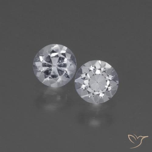 0.83ct Natural White Sapphire, Round Cut, 4.45 mm