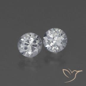 0.83ct Natural White Sapphire, Round Cut, 4.45 mm