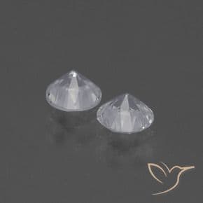 0.83ct Natural White Sapphire, Round Cut, 4.45 mm