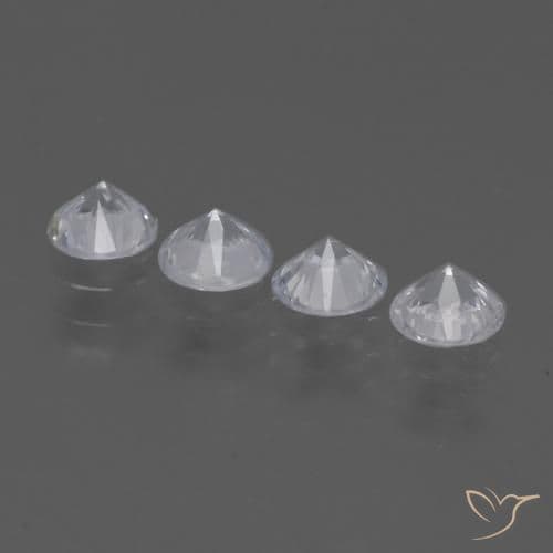 1.50ct Natural Clear White Sapphire, Round Cut, 4.36 mm