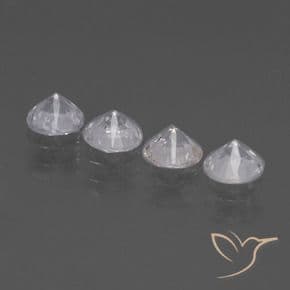 1.60ct Natural White Sapphire, Round Cut, 4.40 mm