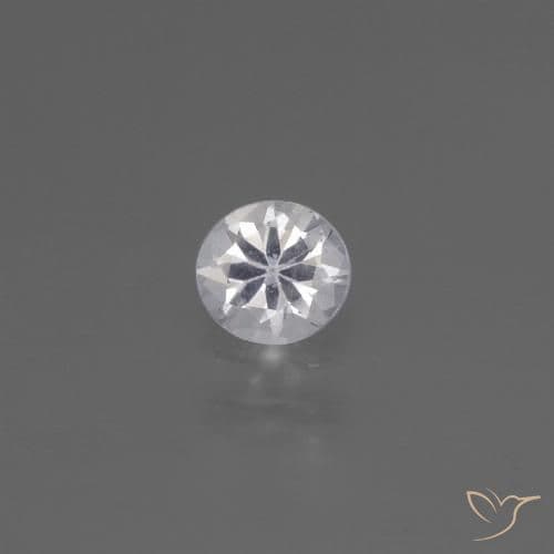 0.42ct Natural White Sapphire, Round Cut, 4.41 mm