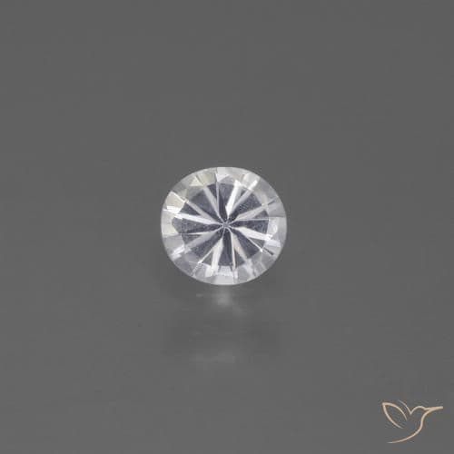 0.38ct Natural White Sapphire, Round Cut, 4.48 mm
