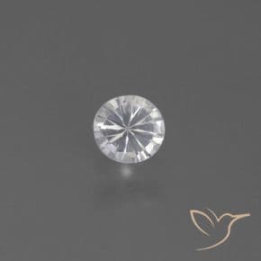 0.38ct Natural White Sapphire, Round Cut, 4.48 mm