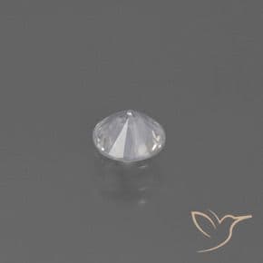 0.38ct Natural White Sapphire, Round Cut, 4.48 mm
