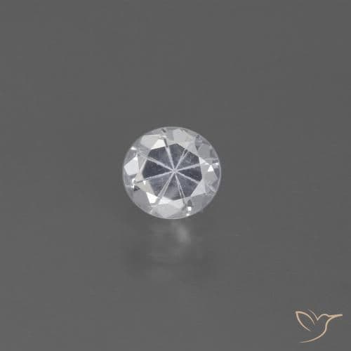 0.44ct Natural White Sapphire, Round Cut, 4.45 mm
