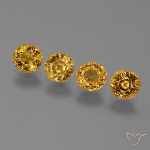 2.67ct Medium Orange-Gold Sapphire, Round Cut, 5.13 mm