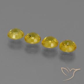 2.92ct Natural Deep Yellow Sapphire, Round Cut, 5.15 mm
