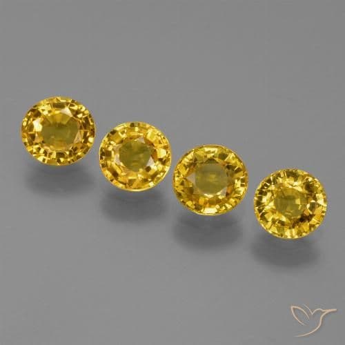 1.53ct Natural Light Yellow Sapphire, Round Cut, 1.40 mm