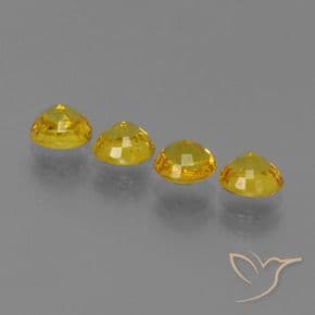 2.57ct Natural Deep Yellow Sapphire, Round Cut, 4.80 mm