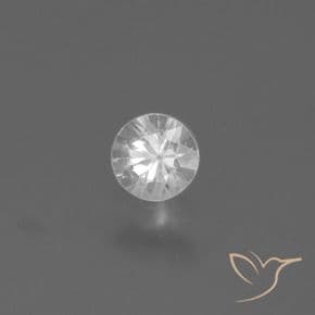 0.43ct Natural White Sapphire, Round Cut, 4.45 mm