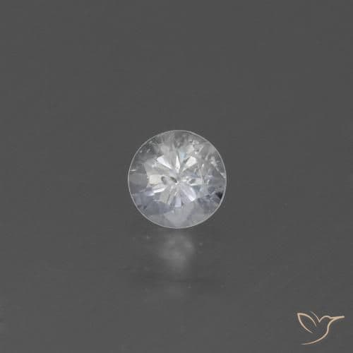 0.46ct Natural White Sapphire, Round Cut, 4.43 mm