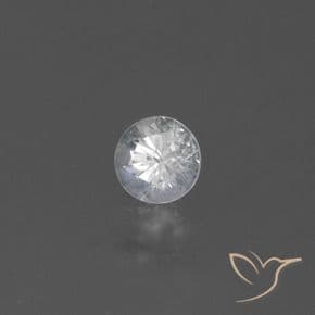 0.46ct Natural White Sapphire, Round Cut, 4.43 mm