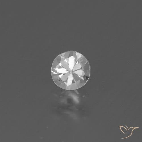 0.42ct Natural White Sapphire, Round Cut, 4.47 mm