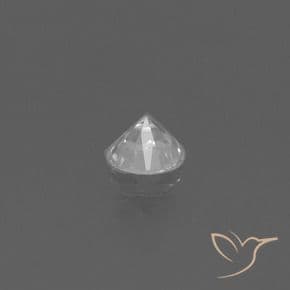 0.42ct Natural White Sapphire, Round Cut, 4.47 mm