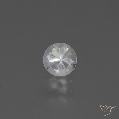 0.45ct Natural White Sapphire, Round Cut, 4.45 mm