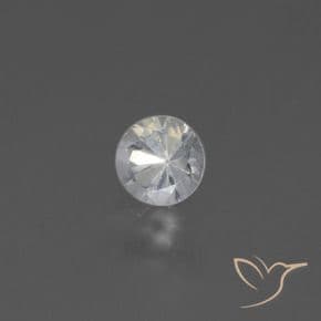 0.45ct Natural White Sapphire, Round Cut, 4.45 mm