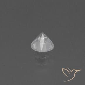 0.45ct Natural White Sapphire, Round Cut, 4.45 mm