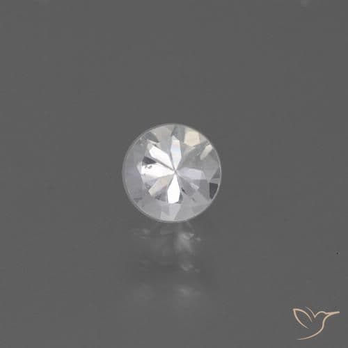 0.42ct Natural White Sapphire, Round Cut, 4.39 mm
