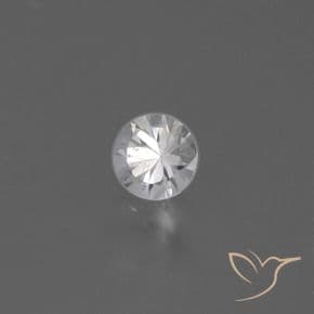 0.42ct Natural White Sapphire, Round Cut, 4.39 mm