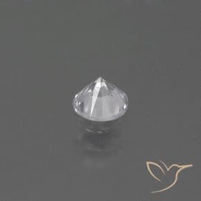 0.42ct Natural White Sapphire, Round Cut, 4.39 mm
