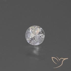 0.47ct Natural White Sapphire, Round Cut, 4.45 mm