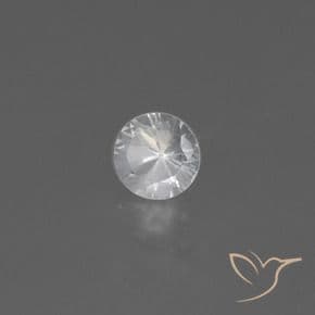 0.49ct Natural White Sapphire, Round Cut, 4.39 mm
