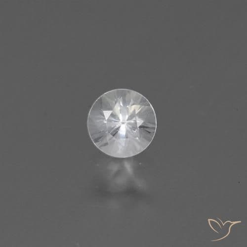 0.43ct Natural White Sapphire, Round Cut, 4.41 mm