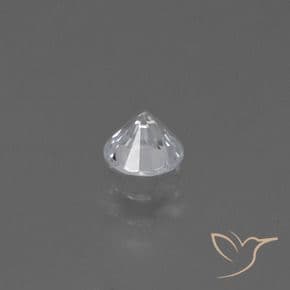 0.43ct Natural White Sapphire, Round Cut, 4.41 mm