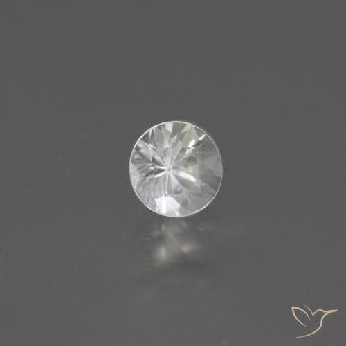 0.46ct Natural White Sapphire, Round Cut, 4.42 mm